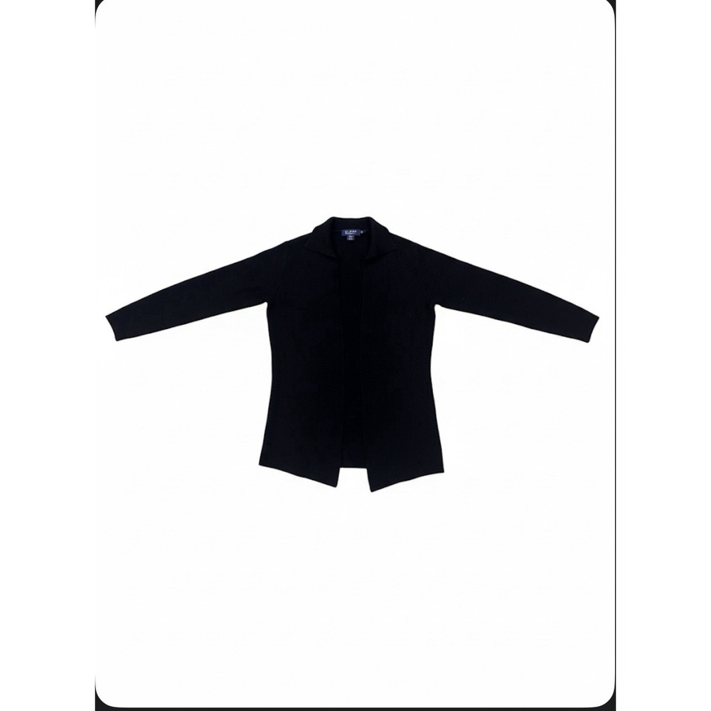El Daws 100%Pure Cashmere Womens Cardigan Sweater‎ Size Medium Black Long Sleeve